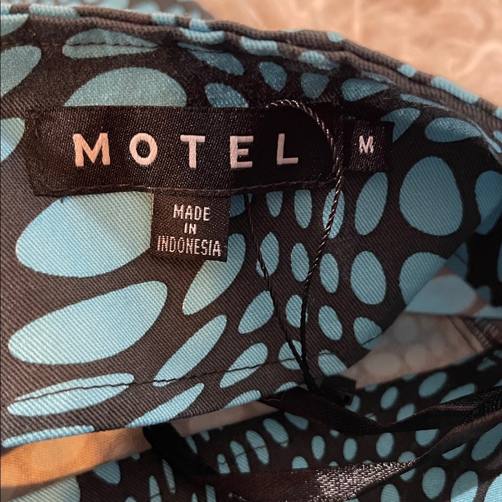 MOTEL Rocks Blue & Black Mini Skirt Size Medium - Picture 6 of 11
